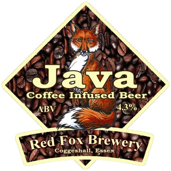 Picture of the label from a bottle of Red Fox Java