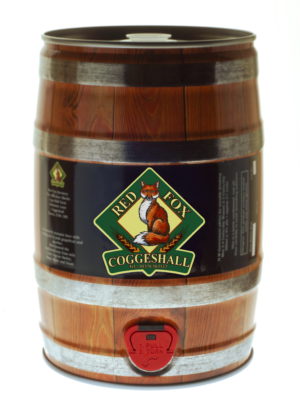 Photo of a mini-keg of Red Fox beer